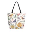 thumbnail image 1 of FORMRS Womens Canvas Tote Bag with Zipper Inner Pocket Shoulder Handbag, Birds and Teapots, 1 of 7