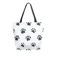 thumbnail image 1 of FORMRS Womens Canvas Tote Bag with Zipper Inner Pocket Shoulder Handbag, Black Cartoon Cat Paw, 1 of 7