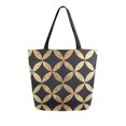thumbnail image 1 of FORMRS Womens Canvas Tote Bag with Zipper Inner Pocket Shoulder Handbag, Black Geometric, 1 of 7