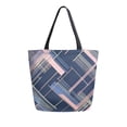 thumbnail image 1 of FORMRS Womens Canvas Tote Bag with Zipper Inner Pocket Shoulder Handbag, Black Stripes, 1 of 7