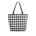 thumbnail image 1 of FORMRS Womens Canvas Tote Bag with Zipper Inner Pocket Shoulder Handbag, Black and White Geometric, 1 of 7
