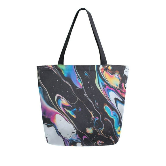 FORMRS Womens Canvas Tote Bag with Zipper Inner Pocket Shoulder Handbag, Black