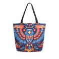 thumbnail image 1 of FORMRS Womens Canvas Tote Bag with Zipper Inner Pocket Shoulder Handbag, Blue Abstract Eagle, 1 of 7