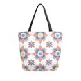 thumbnail image 1 of FORMRS Womens Canvas Tote Bag with Zipper Inner Pocket Shoulder Handbag, Blue Abstract Pattern, 1 of 7