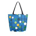 thumbnail image 1 of FORMRS Womens Canvas Tote Bag with Zipper Inner Pocket Shoulder Handbag, Blue Abstract, 1 of 7