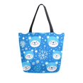 thumbnail image 1 of FORMRS Womens Canvas Tote Bag with Zipper Inner Pocket Shoulder Handbag, Blue Bears, 1 of 7