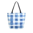 thumbnail image 1 of FORMRS Womens Canvas Tote Bag with Zipper Inner Pocket Shoulder Handbag, Blue Plain, 1 of 7