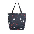 thumbnail image 1 of FORMRS Womens Canvas Tote Bag with Zipper Inner Pocket Shoulder Handbag, Blue Stars Pattern, 1 of 7