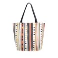 thumbnail image 1 of FORMRS Womens Canvas Tote Bag with Zipper Inner Pocket Shoulder Handbag, Brown Abstract Dots, 1 of 7