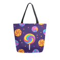 thumbnail image 1 of FORMRS Womens Canvas Tote Bag with Zipper Inner Pocket Shoulder Handbag, Candy Carnival, 1 of 7