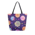 thumbnail image 1 of FORMRS Womens Canvas Tote Bag with Zipper Inner Pocket Shoulder Handbag, Candy Cosmic Swirls, 1 of 7