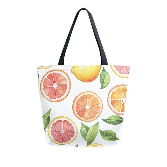 FORMRS Womens Canvas Tote Bag with Zipper Inner Pocket Shoulder Handbag, Candy Orange