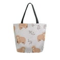 thumbnail image 1 of FORMRS Womens Canvas Tote Bag with Zipper Inner Pocket Shoulder Handbag, Cartoon Bear, 1 of 7