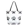 thumbnail image 1 of FORMRS Womens Canvas Tote Bag with Zipper Inner Pocket Shoulder Handbag, Cartoon Cat Paw, 1 of 7