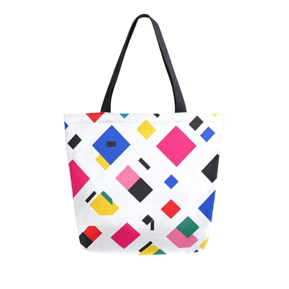 FORMRS Womens Canvas Tote Bag with Zipper Inner Pocket Shoulder Handbag, Cartoon Graphic