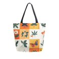 thumbnail image 1 of FORMRS Womens Canvas Tote Bag with Zipper Inner Pocket Shoulder Handbag, Cartoon Plants, 1 of 7