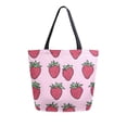 thumbnail image 1 of FORMRS Womens Canvas Tote Bag with Zipper Inner Pocket Shoulder Handbag, Cartoon Strawberry, 1 of 7