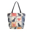 thumbnail image 1 of FORMRS Womens Canvas Tote Bag with Zipper Inner Pocket Shoulder Handbag, Cats and Hearts, 1 of 7