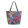 thumbnail image 1 of FORMRS Womens Canvas Tote Bag with Zipper Inner Pocket Shoulder Handbag, Charming Floral Pattern, 1 of 7
