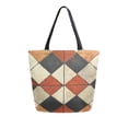 thumbnail image 1 of FORMRS Womens Canvas Tote Bag with Zipper Inner Pocket Shoulder Handbag, Checkered Pattern, 1 of 7