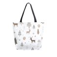 thumbnail image 1 of FORMRS Womens Canvas Tote Bag with Zipper Inner Pocket Shoulder Handbag, Christmas Forest, 1 of 7