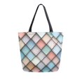 thumbnail image 1 of FORMRS Womens Canvas Tote Bag with Zipper Inner Pocket Shoulder Handbag, Colorful Art Pattern, 1 of 7