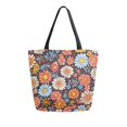 thumbnail image 1 of FORMRS Womens Canvas Tote Bag with Zipper Inner Pocket Shoulder Handbag, Colorful Flowers, 1 of 7