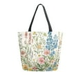 thumbnail image 1 of FORMRS Womens Canvas Tote Bag with Zipper Inner Pocket Shoulder Handbag, Colorful Wildflowers, 1 of 7