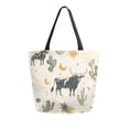 thumbnail image 1 of FORMRS Womens Canvas Tote Bag with Zipper Inner Pocket Shoulder Handbag, Cowboy Pattern, 1 of 7