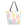 thumbnail image 1 of FORMRS Womens Canvas Tote Bag with Zipper Inner Pocket Shoulder Handbag, Cute Gummy Bears Pattern, 1 of 7