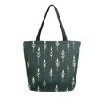 thumbnail image 1 of FORMRS Womens Canvas Tote Bag with Zipper Inner Pocket Shoulder Handbag, Dark Green Plants, 1 of 7