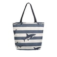 thumbnail image 1 of FORMRS Womens Canvas Tote Bag with Zipper Inner Pocket Shoulder Handbag, Dark Sharks, 1 of 7