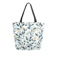 thumbnail image 1 of FORMRS Womens Canvas Tote Bag with Zipper Inner Pocket Shoulder Handbag, Darker Leafy Pattern, 1 of 7