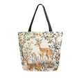 thumbnail image 1 of FORMRS Womens Canvas Tote Bag with Zipper Inner Pocket Shoulder Handbag, Deer Pattern, 1 of 7