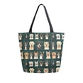 thumbnail image 1 of FORMRS Womens Canvas Tote Bag with Zipper Inner Pocket Shoulder Handbag, Dogs Head Pattern, 1 of 7