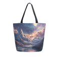 thumbnail image 1 of FORMRS Womens Canvas Tote Bag with Zipper Inner Pocket Shoulder Handbag, Ethereal Mountain, 1 of 7