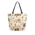thumbnail image 1 of FORMRS Womens Canvas Tote Bag with Zipper Inner Pocket Shoulder Handbag, Fall Book Shelf, 1 of 7