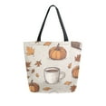 thumbnail image 1 of FORMRS Womens Canvas Tote Bag with Zipper Inner Pocket Shoulder Handbag, Fall Pumpkin Pattern, 1 of 7