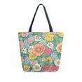 thumbnail image 1 of FORMRS Womens Canvas Tote Bag with Zipper Inner Pocket Shoulder Handbag, Floral Pattern, 1 of 7