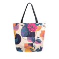 thumbnail image 1 of FORMRS Womens Canvas Tote Bag with Zipper Inner Pocket Shoulder Handbag, Flowers Pattern Style, 1 of 7