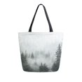 thumbnail image 1 of FORMRS Womens Canvas Tote Bag with Zipper Inner Pocket Shoulder Handbag, Foggy Forest, 1 of 7