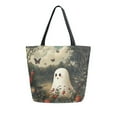thumbnail image 1 of FORMRS Womens Canvas Tote Bag with Zipper Inner Pocket Shoulder Handbag, Ghost in Strawberry Fields, 1 of 7