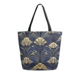 thumbnail image 1 of FORMRS Womens Canvas Tote Bag with Zipper Inner Pocket Shoulder Handbag, Gold Art Pattern, 1 of 7