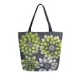 thumbnail image 1 of FORMRS Womens Canvas Tote Bag with Zipper Inner Pocket Shoulder Handbag, Gray Floral, 1 of 7