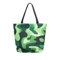 thumbnail image 1 of FORMRS Womens Canvas Tote Bag with Zipper Inner Pocket Shoulder Handbag, Green Camouflage Pattern, 1 of 7