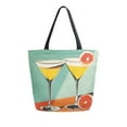thumbnail image 1 of FORMRS Womens Canvas Tote Bag with Zipper Inner Pocket Shoulder Handbag, Green Glasses, 1 of 7