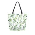 thumbnail image 1 of FORMRS Womens Canvas Tote Bag with Zipper Inner Pocket Shoulder Handbag, Green Leafy Pattern, 1 of 7