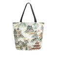 thumbnail image 1 of FORMRS Womens Canvas Tote Bag with Zipper Inner Pocket Shoulder Handbag, Green Mountain Pattern, 1 of 7