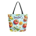 thumbnail image 1 of FORMRS Womens Canvas Tote Bag with Zipper Inner Pocket Shoulder Handbag, Green Tomatoes, 1 of 7