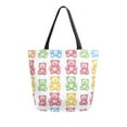thumbnail image 1 of FORMRS Womens Canvas Tote Bag with Zipper Inner Pocket Shoulder Handbag, Gummy Bear Pattern, 1 of 7